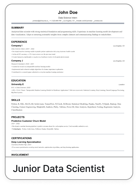 Junior Data Scientist template