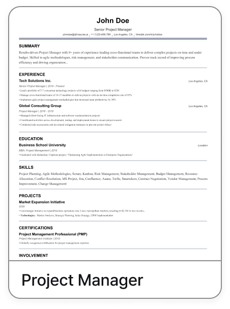 Senior Product Manager template