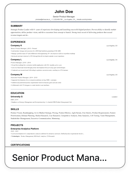 Junior Product Manager template
